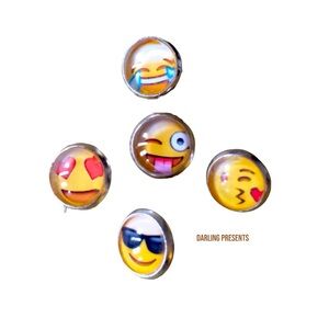 EMOJI STUD EARRINGS 5 PAIR SET WOMEN